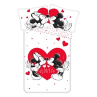 JERRY FABRICS Pamučna dječja posteljina Mickey and Minnie "Love" 140x200 cm, crvena